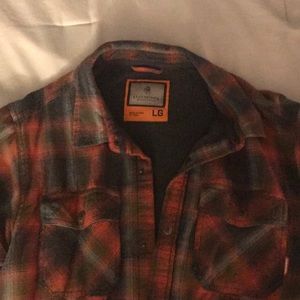 Long sleeved flannel thermal lined shirt